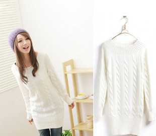 特價商品! 外貿訂單 麻花圓領針織長版毛線洋裝毛衣 九色_世界工廠網中國產品信息庫